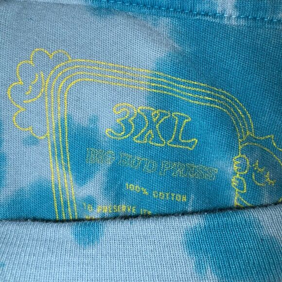 Unisex Big Bud Press Blue Tie Dye Logo 100% Cotton Tee 3X - Picture 5 of 5